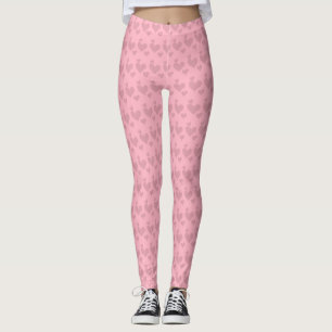 Pink Hearts Pattern Valentine Day Leggings