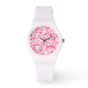 Pink Hearts Pattern - Watch