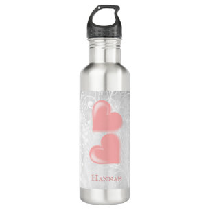 Pink Hearts Personalised 710 Ml Water Bottle
