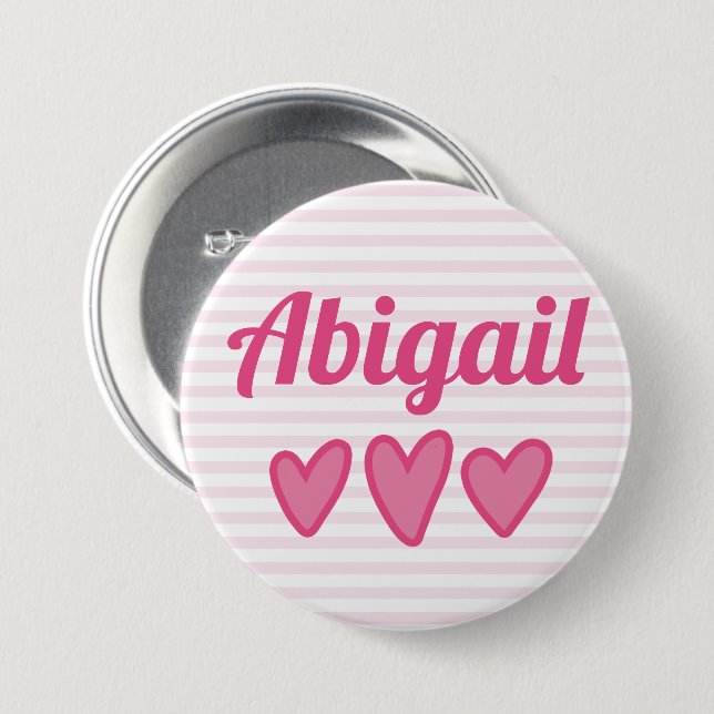 Pink Hearts Personalised  7.5 Cm Round Badge (Front & Back)