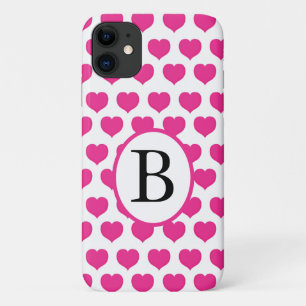 Pink Hearts Personalised iPhone 11 Case