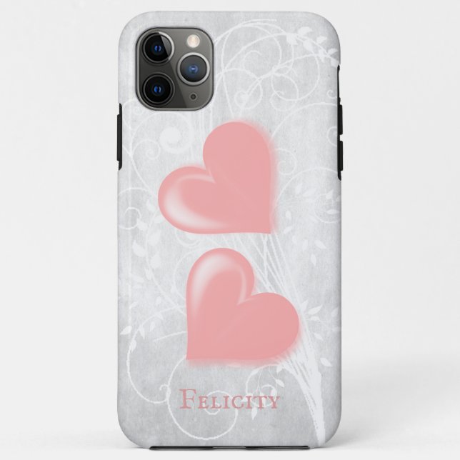 Pink Hearts Personalised Case-Mate iPhone Case (Back)
