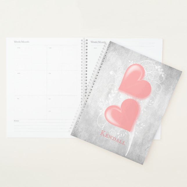Pink Hearts Personalised Planner (Display)