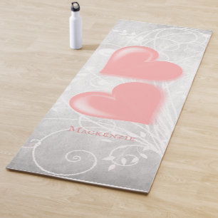 Pink Hearts Personalised Yoga Mat