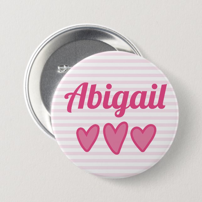 Pink Hearts Personalized  7.5 Cm Round Badge (Front & Back)