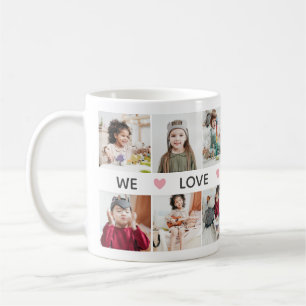 Pink Hearts Photo Collage We Love You Grandma Coffee Mug