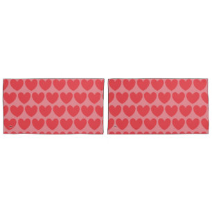 Pink Hearts Pillow HAMbyWG Pillowcase