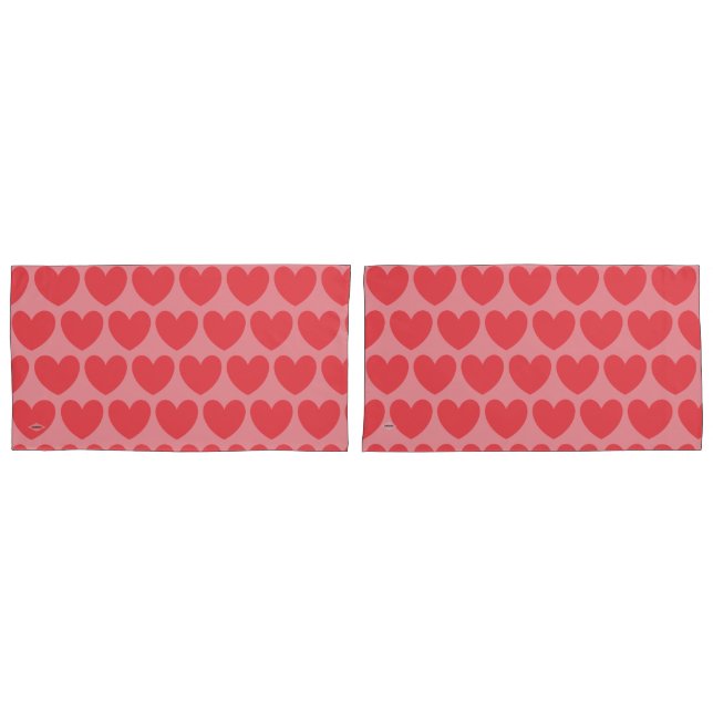 Pink Hearts Pillow HAMbyWG Pillowcase (Front-Set)