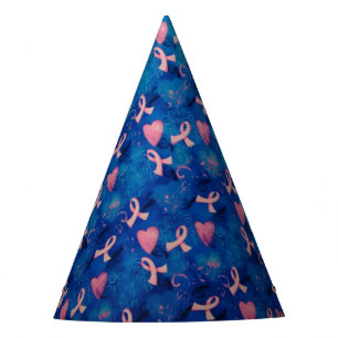 Pink Hearts & Pink Ribbons Party Hat
