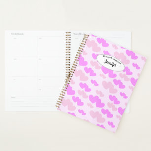 Pink hearts  planner