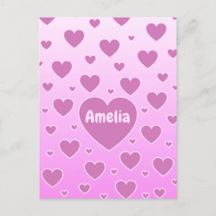 Pink Hearts Postcard