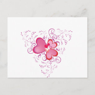Pink Hearts Postcard