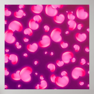 Pink Hearts Poster