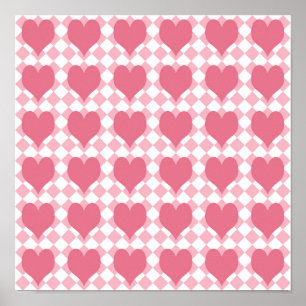 Pink Hearts Poster