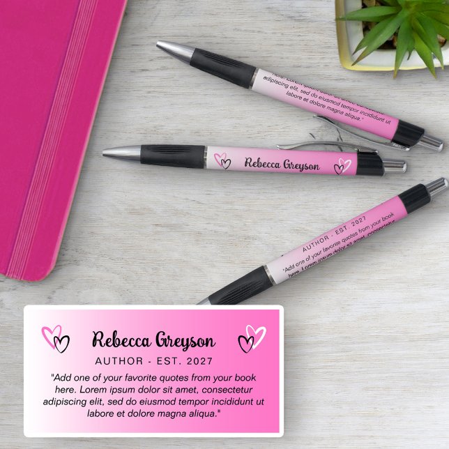 Pink Hearts Published Romance Author Quote (Creator Uploaded)