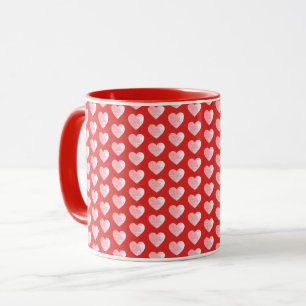 Pink Hearts Red Valentine Mug