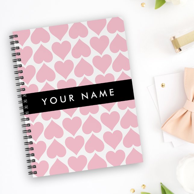 Pink Hearts, Romantic, Your Name, Personalise Planner (Creator Uploaded)