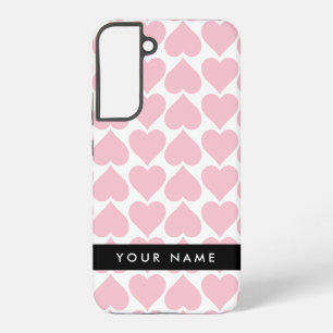 Pink Hearts, Romantic, Your Name, Personalise Samsung Galaxy Case