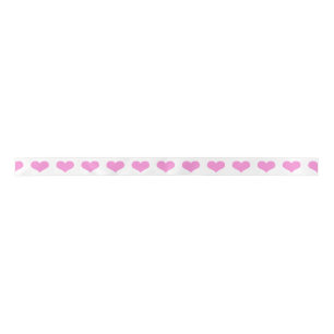 Pink Hearts Satin Ribbon