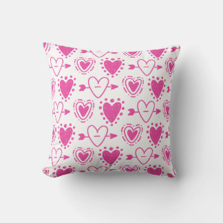 Pink Hearts Seamless Pattern  Cushion