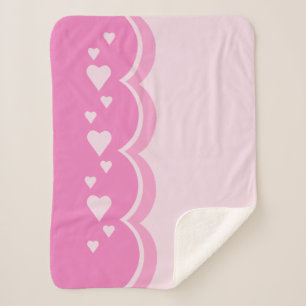 Pink Hearts Sherpa Blanket