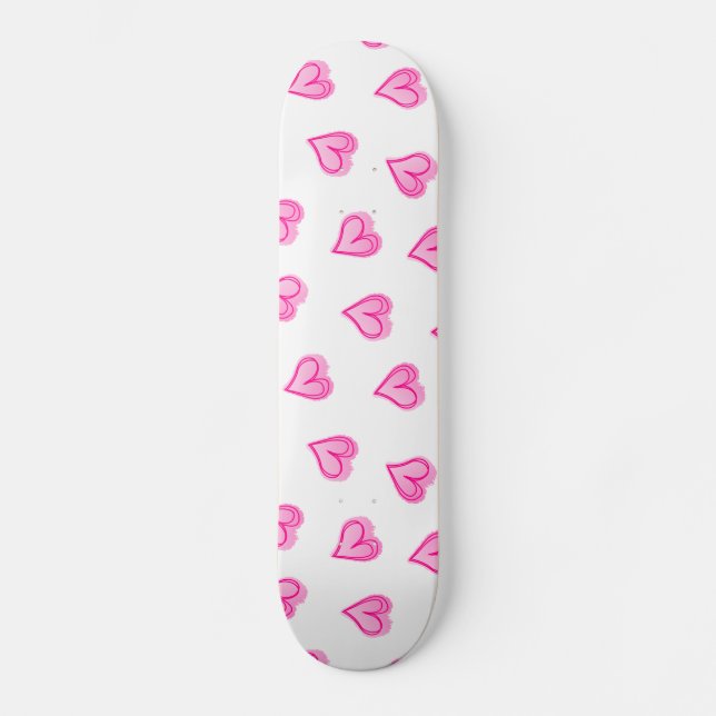 Pink hearts skateboard (Front)
