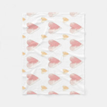Pink Hearts Soft Fleece Baby Blanket