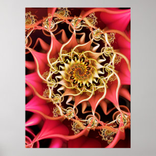 Pink Hearts Spiral  Poster