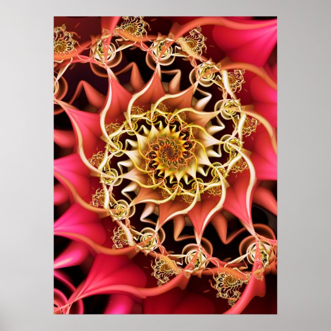 Pink Hearts Spiral  Poster (Front)