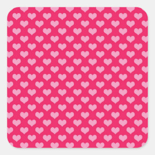 Pink Hearts Square Sticker