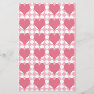 Pink Hearts Stationery
