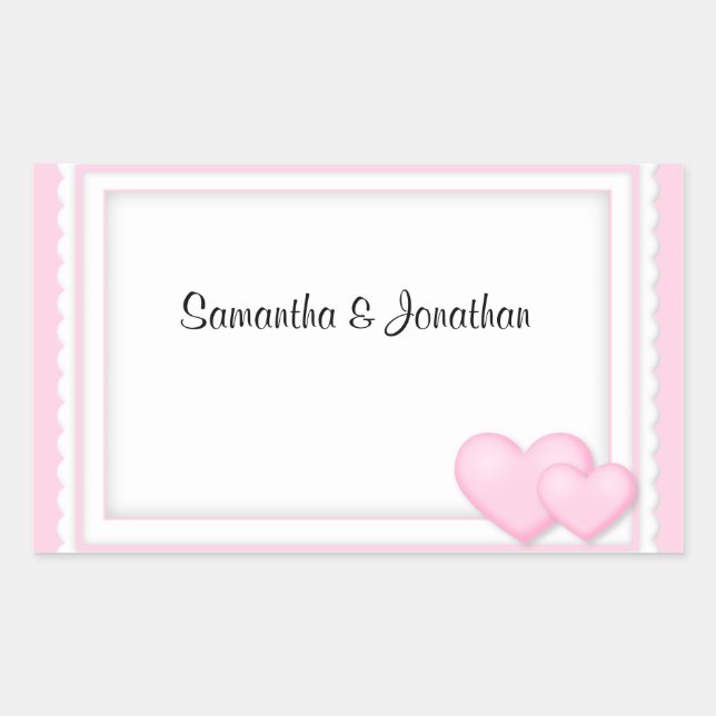 Pink Hearts   Stickers (Front)