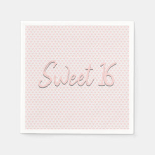 Pink Hearts Sweet 16 Party  Napkin