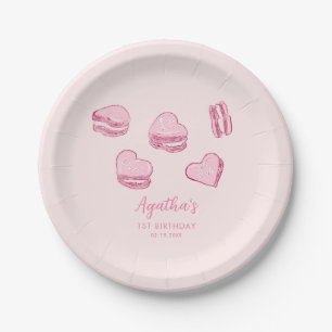 Pink Hearts Sweet Valentine Birthday Party Paper Plate
