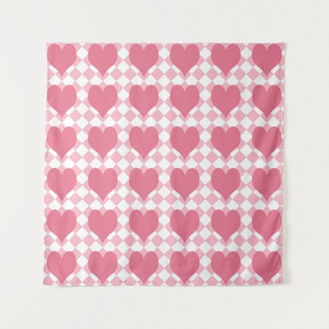 Pink Hearts Tapestry (Front)