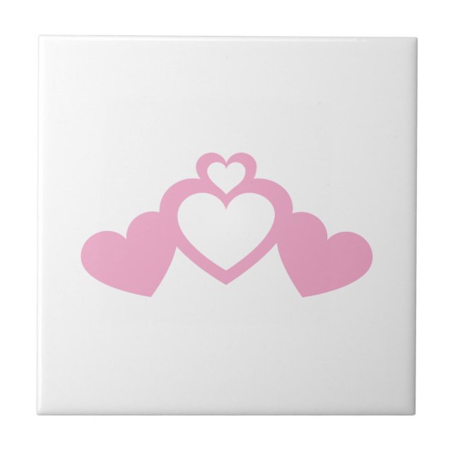 Pink Hearts Tile (Front)