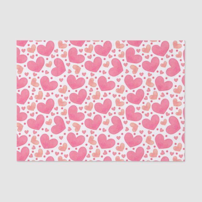 Pink Hearts Tissue Paper (Front)