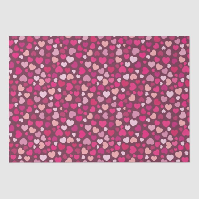Pink Hearts Tissue Paper (Front)