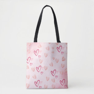 Pink Hearts Tote Bag