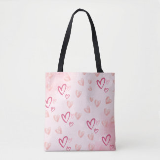 Pink Hearts Tote Bag