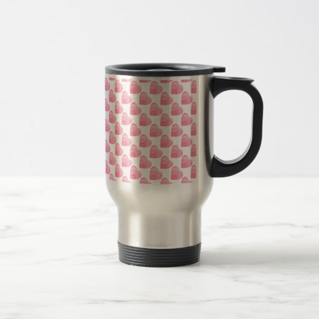 Pink Hearts Travel Mug (Right)