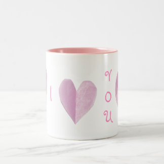 Pink hearts Two-Tone coffee mug