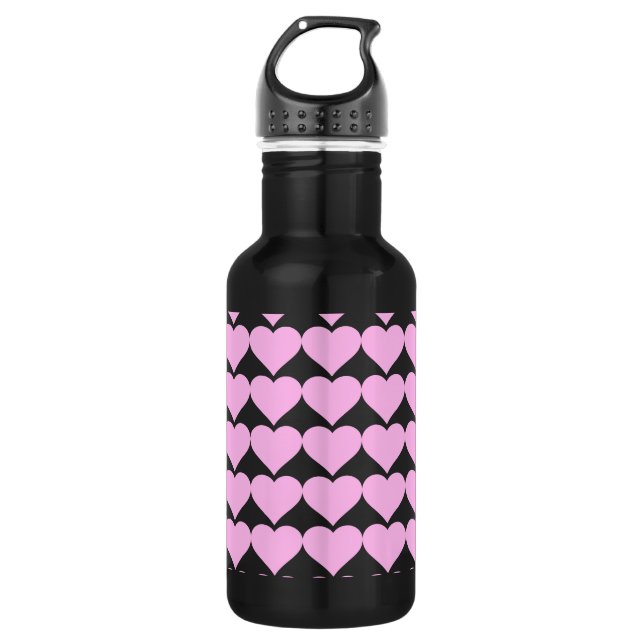 Pink Hearts,Unconditional Love_ 532 Ml Water Bottle (Front)