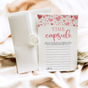 Pink Hearts Valentine Baby Shower Time Capsule Invitation