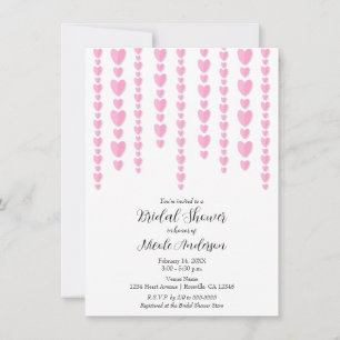 Pink Hearts Valentine Couple's Bridal Shower  Invitation
