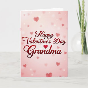 Pink Hearts Valentines Day Grandma Card