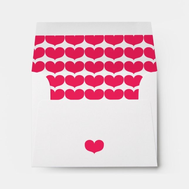 Pink Hearts Valentine's Day - Note Card Envelope (Back (Bottom))