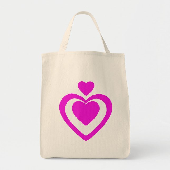 PINK HEARTS Valentines Day Tote Bag (Front)