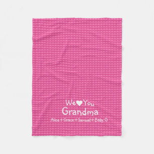 Pink Hearts "We Love You" Personalised Fleece Blanket
