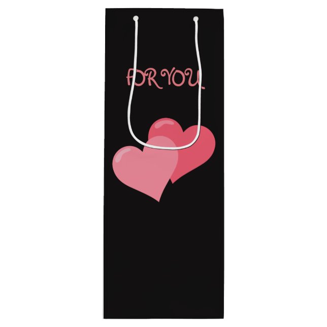 Pink Hearts Wine Bag (Front)